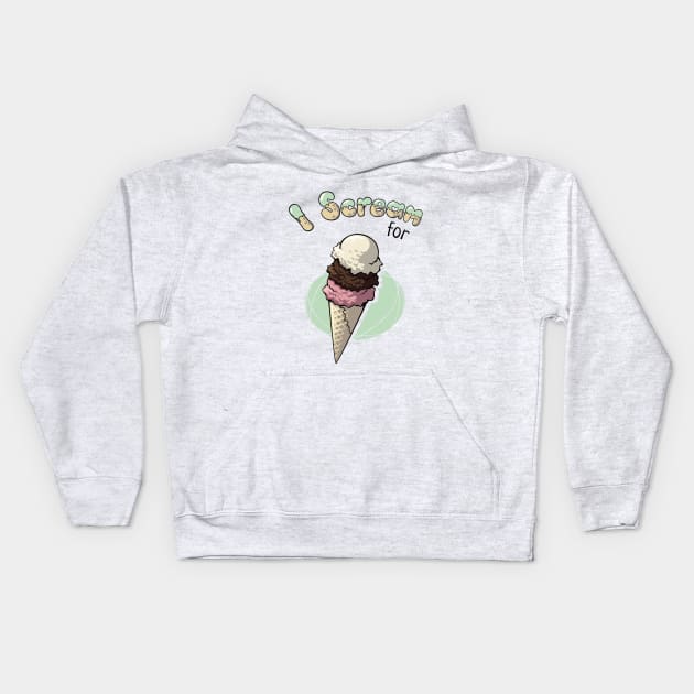 I Scream for... Neapolitan Kids Hoodie by Abbilaura